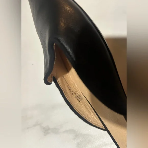 Anthropologie Anthropology Flat Ankle Strap Blk Leather Dorsey - - Picture 6 of 6